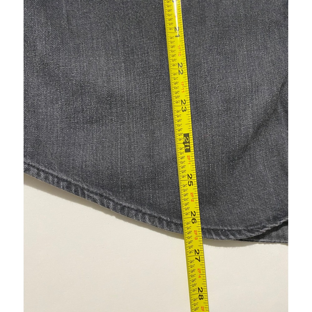 VTG Levis Mens Barstow Western Denim Shirt Black Gray Pearl Snap LS Sz Small - Picture 7 of 9